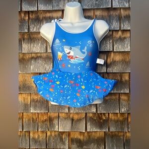 Girls' Baby Shark One-Piece Swimsuit with Flotation Skirt – Size 2T-3T (No Tag)